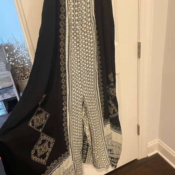 Free People Hazel Mixed Print Jumpsuit Onesie Jumper One Piece Boho Wide Leg M - Picture 3 of 8